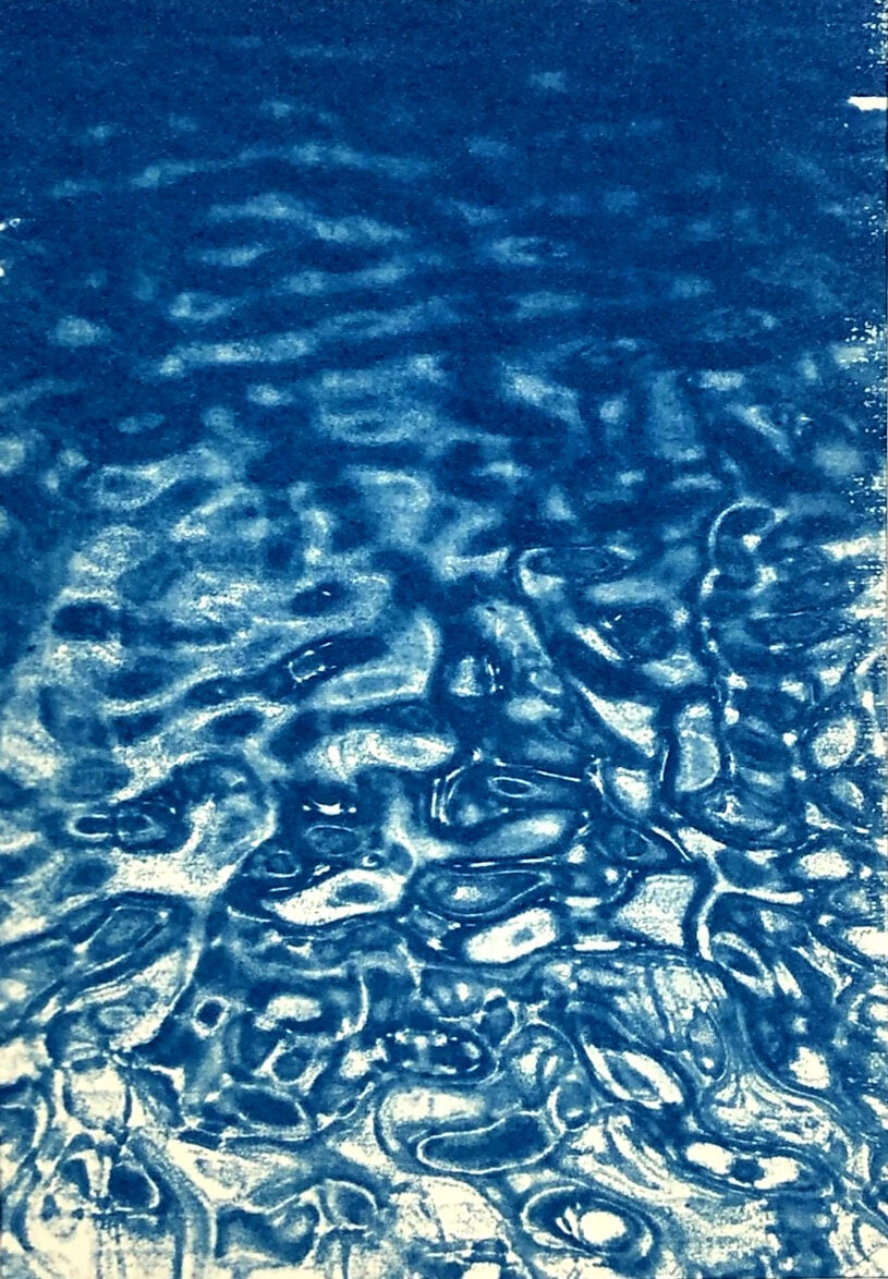Sue Shaw -Rippled-cyanotype