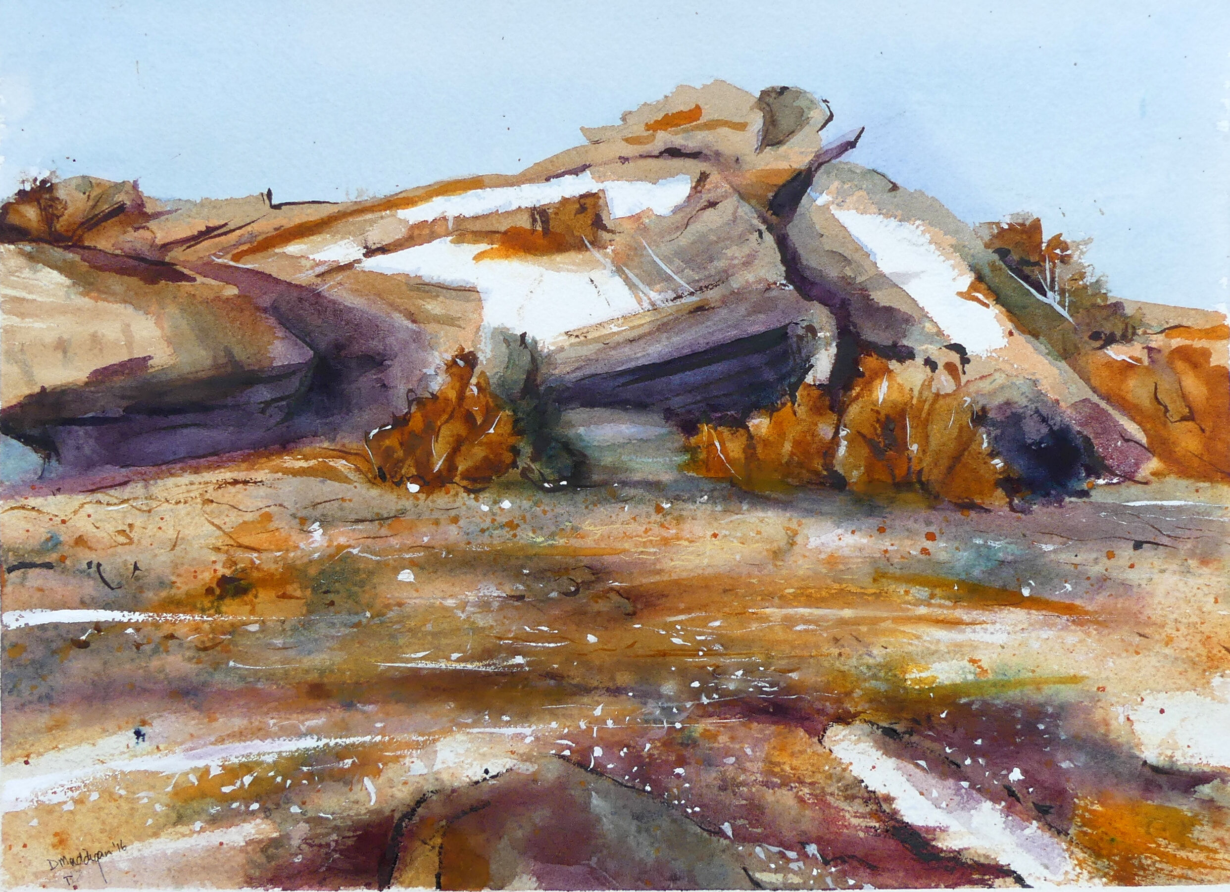 Denise M-The Rocks, Almerta-Watercolour-2016. 25.5 x 35 cm